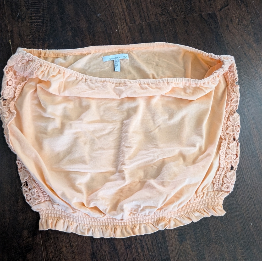 O'Neill Peach Lace-Trimmed Tube Top- Size L